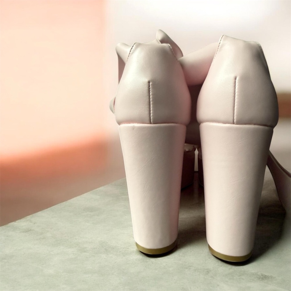 Azalea Wang Emeka Pink Platform Sandal with Bow - Size 9 - Picture 7 of 8